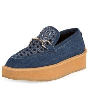NWOB – Stella McCartney Brody Woven Denim Loafer, Dark Blue Size 38.5